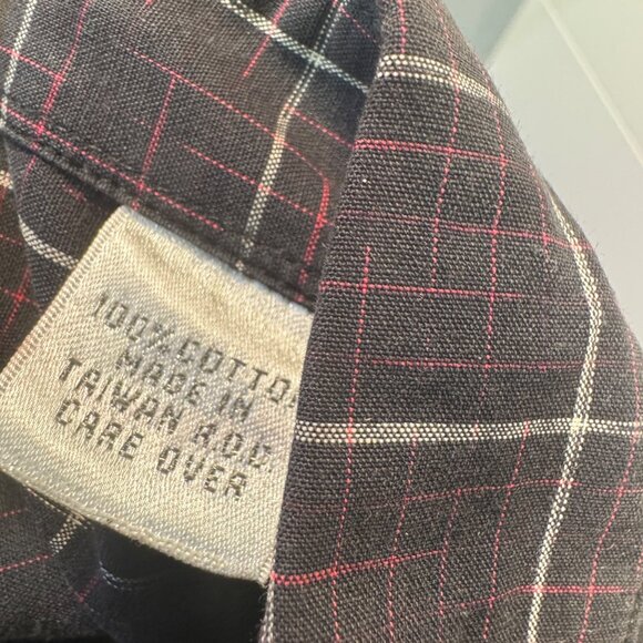 Claiborne Mens Black & Red Plaid Long-Sleeve Button-Up Shirt XL Cotton - Picture 5 of 9